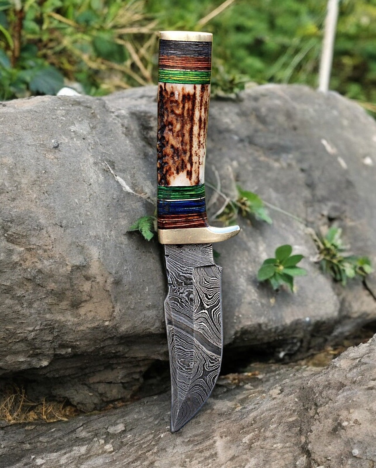 Custom Handmade Hunting Knife – Damascus Steel Blade Damascus Knife Store