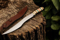 Custom Handmade Bowie Knife - 12" D2 Steel Blade, Exotic Wood & Bone Handle Damascus Knife Store