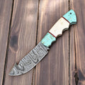 Handmade Damascus Steel Gut Hook Hunting Knife 8" Damascus Knife Store