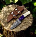 Handmade Damascus Steel Skinning Knife - 8" Custom Hunting Tool Damascus Knife Store