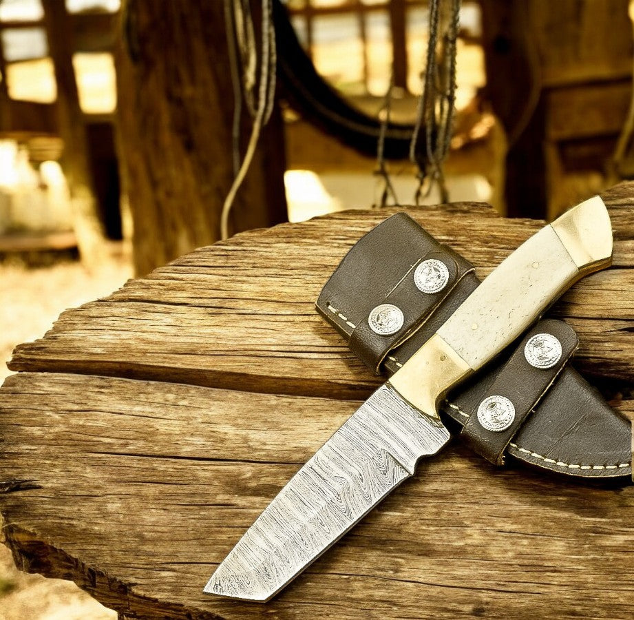 Traditional Cowboy Knife – Damascus Tanto Damascus Knife Store