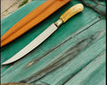 Handmade Stainless Steel Fillet Knife with Ash Wood Handle Damascus Knife Store