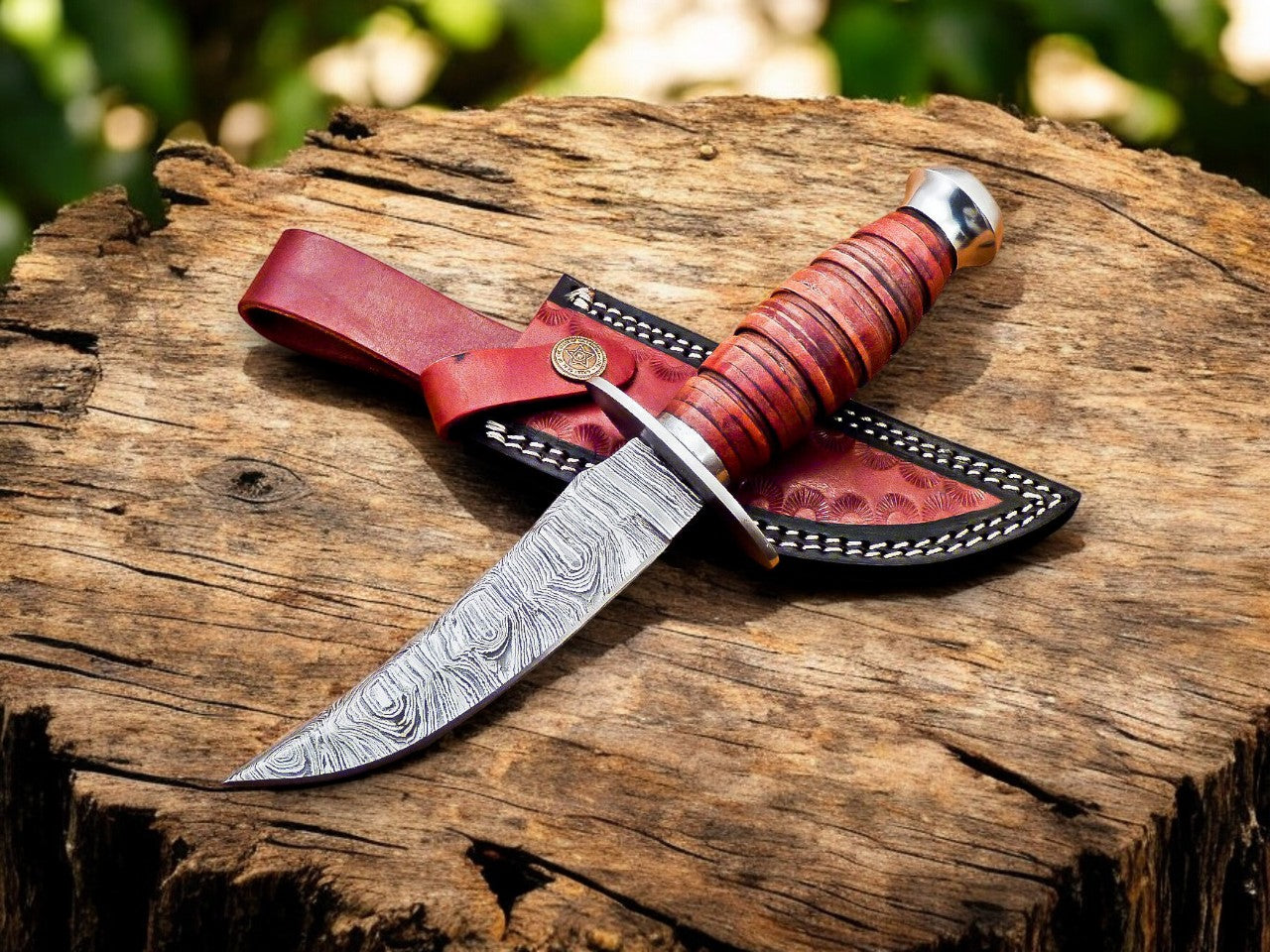 Handmade Damascus Bowie Knife – Buffalo Horn Handle Damascus Knife Store