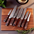 Handmade Damascus Steel Kitchen Knives Set - Pakka Wood Damascus Knife Store