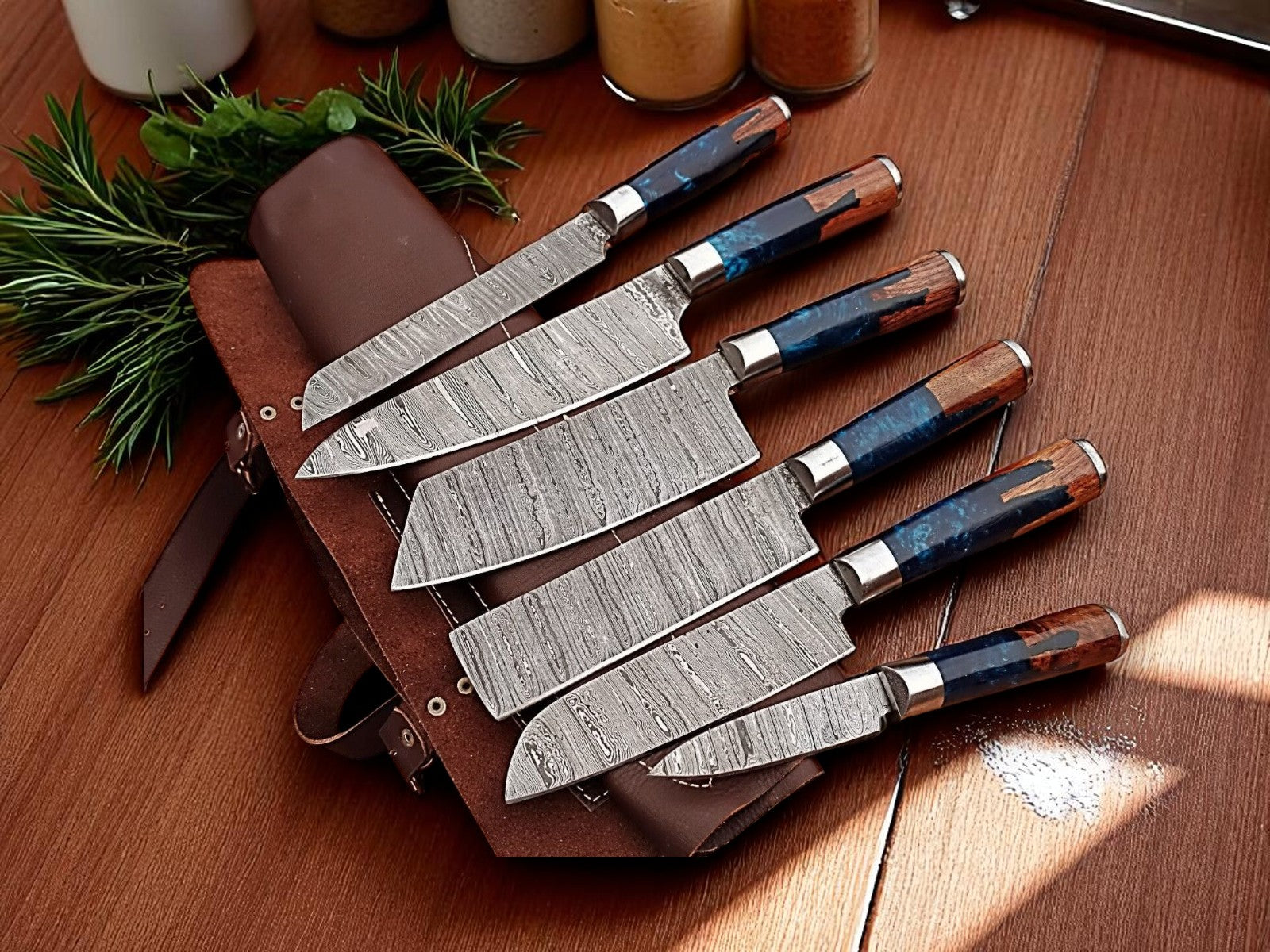 Premium Damascus Cooking Knives Set – Handmade Damascus Knife Store