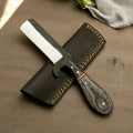 Handmade Bull Cutter Knife – File Steel Blade, Black Wood Damascus Knife Store