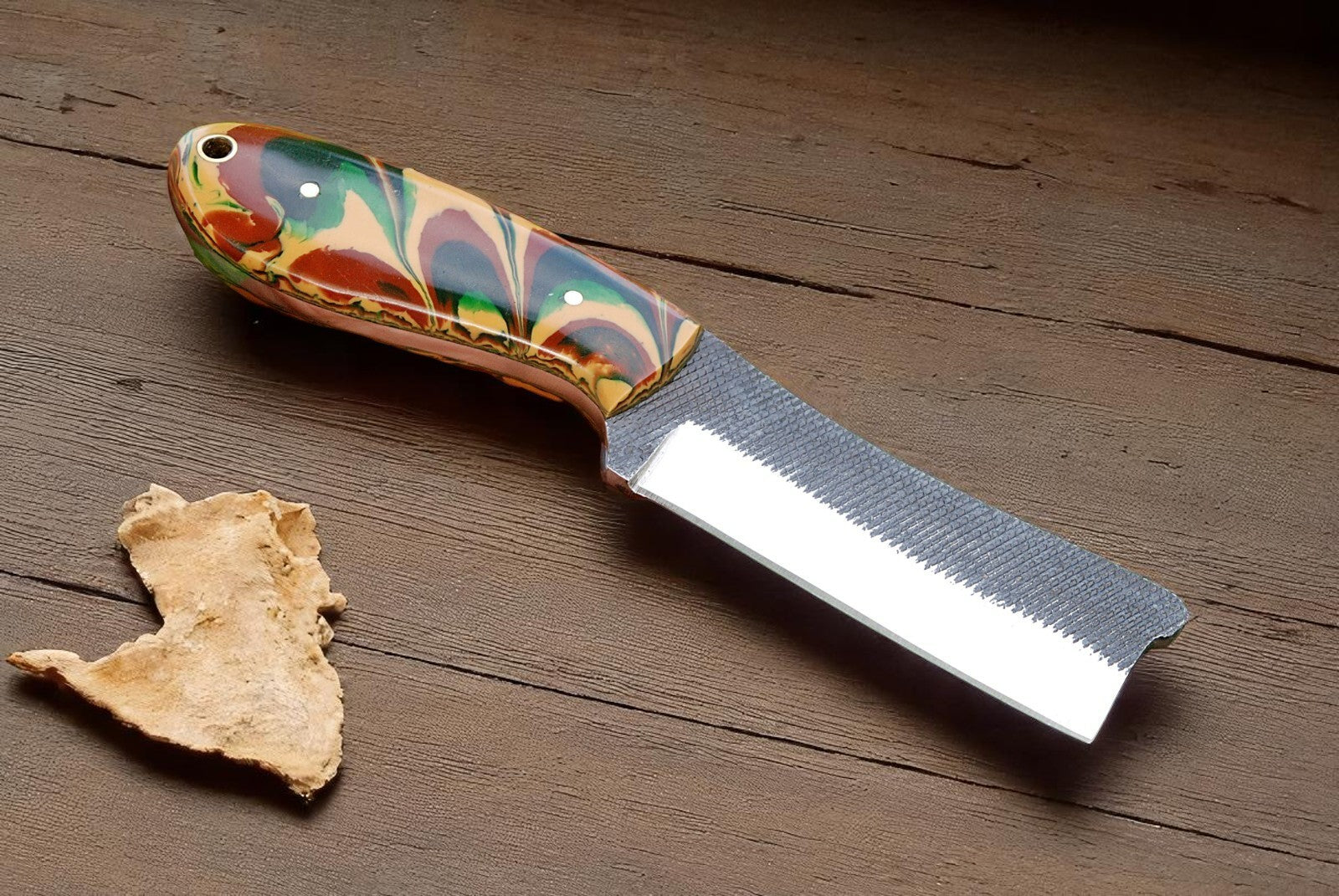 Cowboy Bull Cutter Knife – Resin Handle 8" Damascus Knife Store