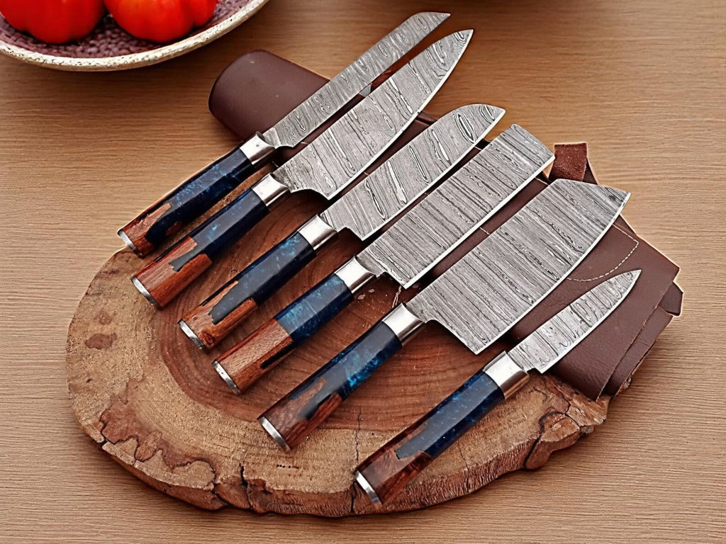 Premium Damascus Cooking Knives Set – Handmade Damascus Knife Store