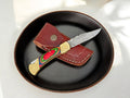 Exotic Wood Damascus Folding Knife – 3" Blade Damascus Knife Store