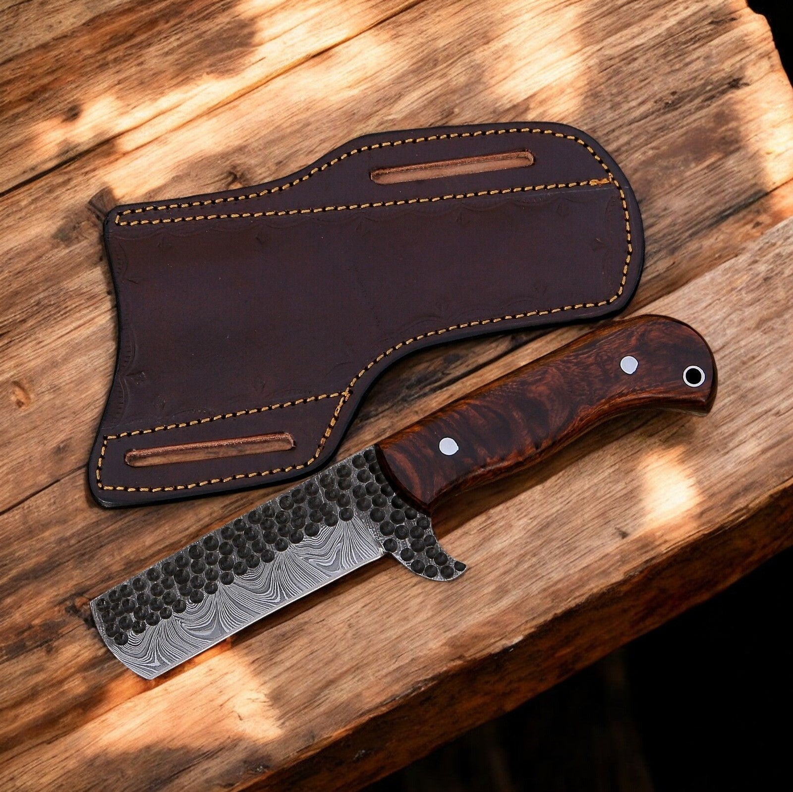 Custom Bull Cutter Knife – 8" Forged Damascus Steel Damascus Knife Store
