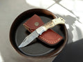Bone handle pocket Knife – 3" Damascus Blade Damascus Knife Store