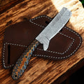Custom Bull Cutter Knife – Damascus Steel & Wooden Handle Damascus Knife Store