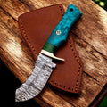 Handmade Damascus Skinning Knife – Epoxy Resin Handle Damascus Knife Store