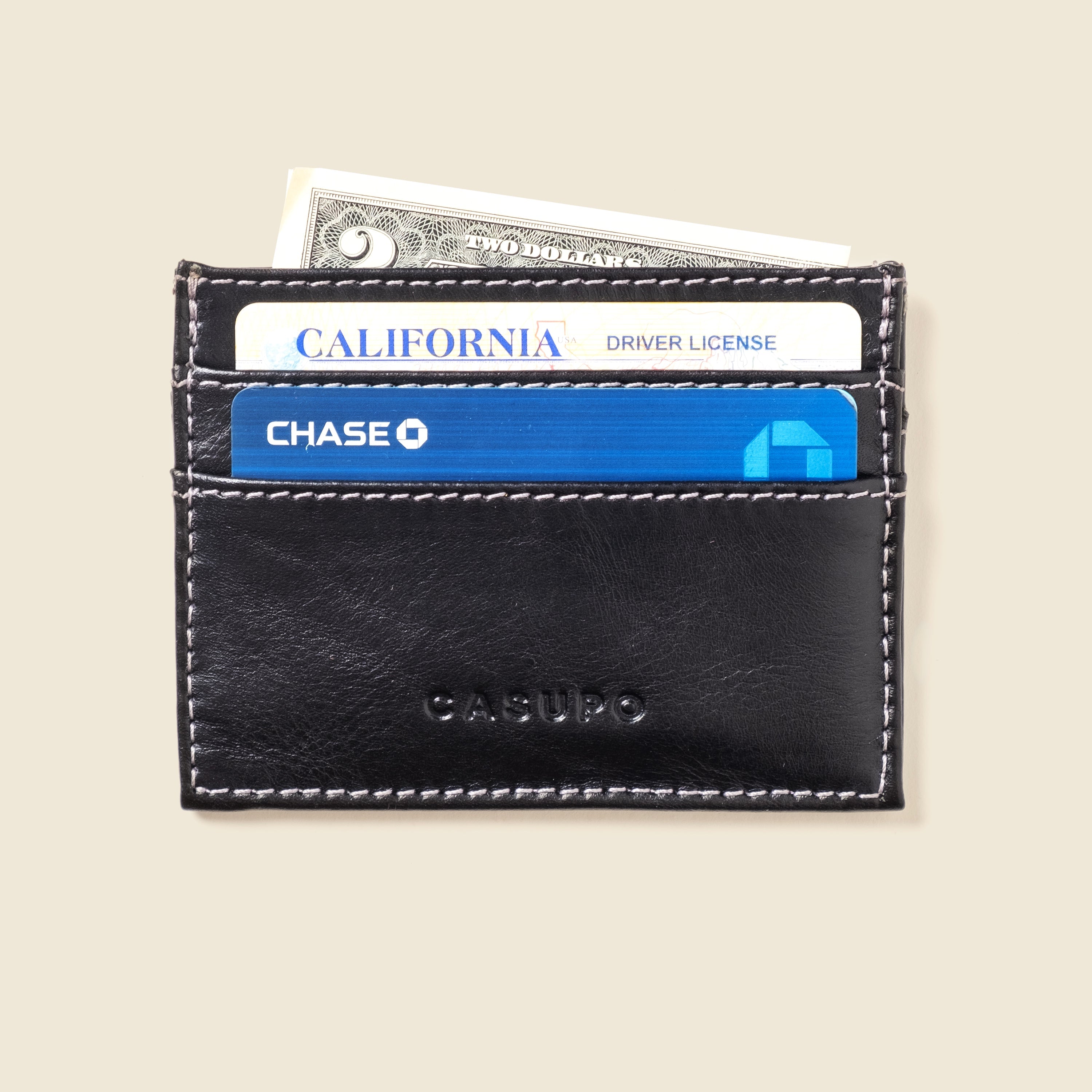 Slim Card Holder Wallet with RFID Protection - Black CASUPO