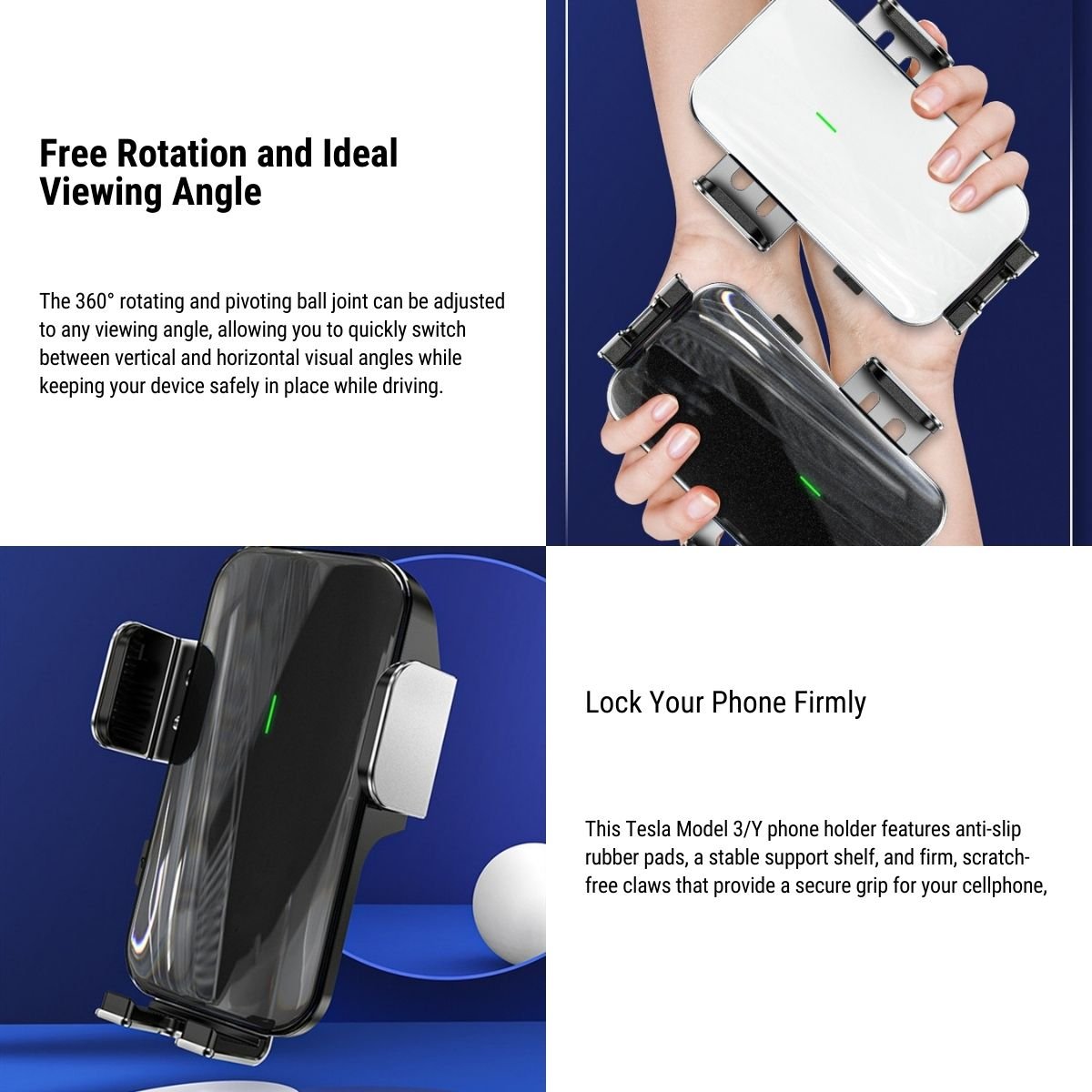 Solar Mobile Phone Holder for Model 3/Y | TESERY Tesery Official Store
