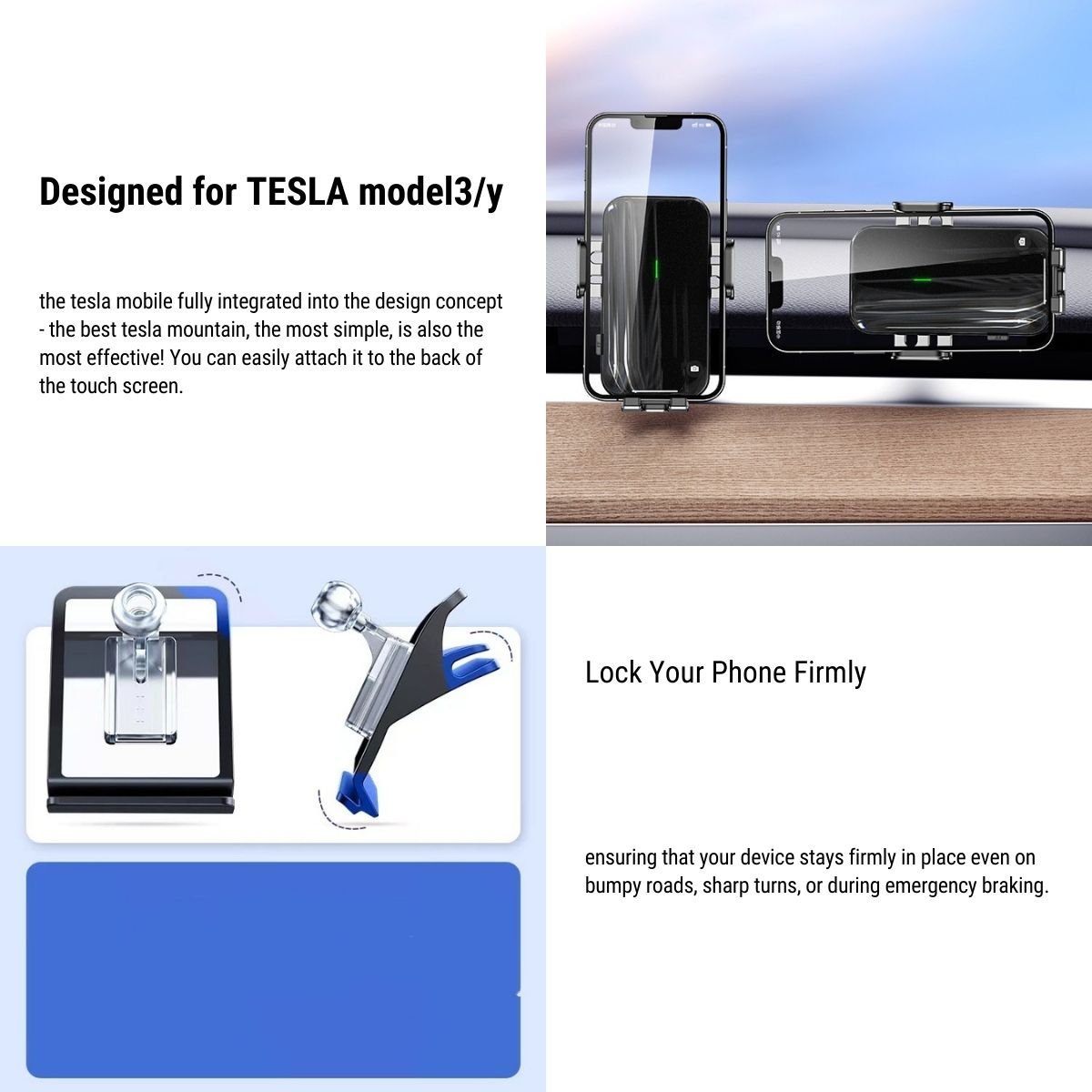 Solar Mobile Phone Holder for Model 3/Y | TESERY Tesery Official Store