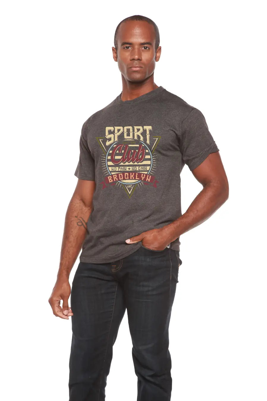 Sport Club Men's Bamboo Viscose/Organic Cotton Short Sleeve Graphic T-Shirt Spun Bamboo
