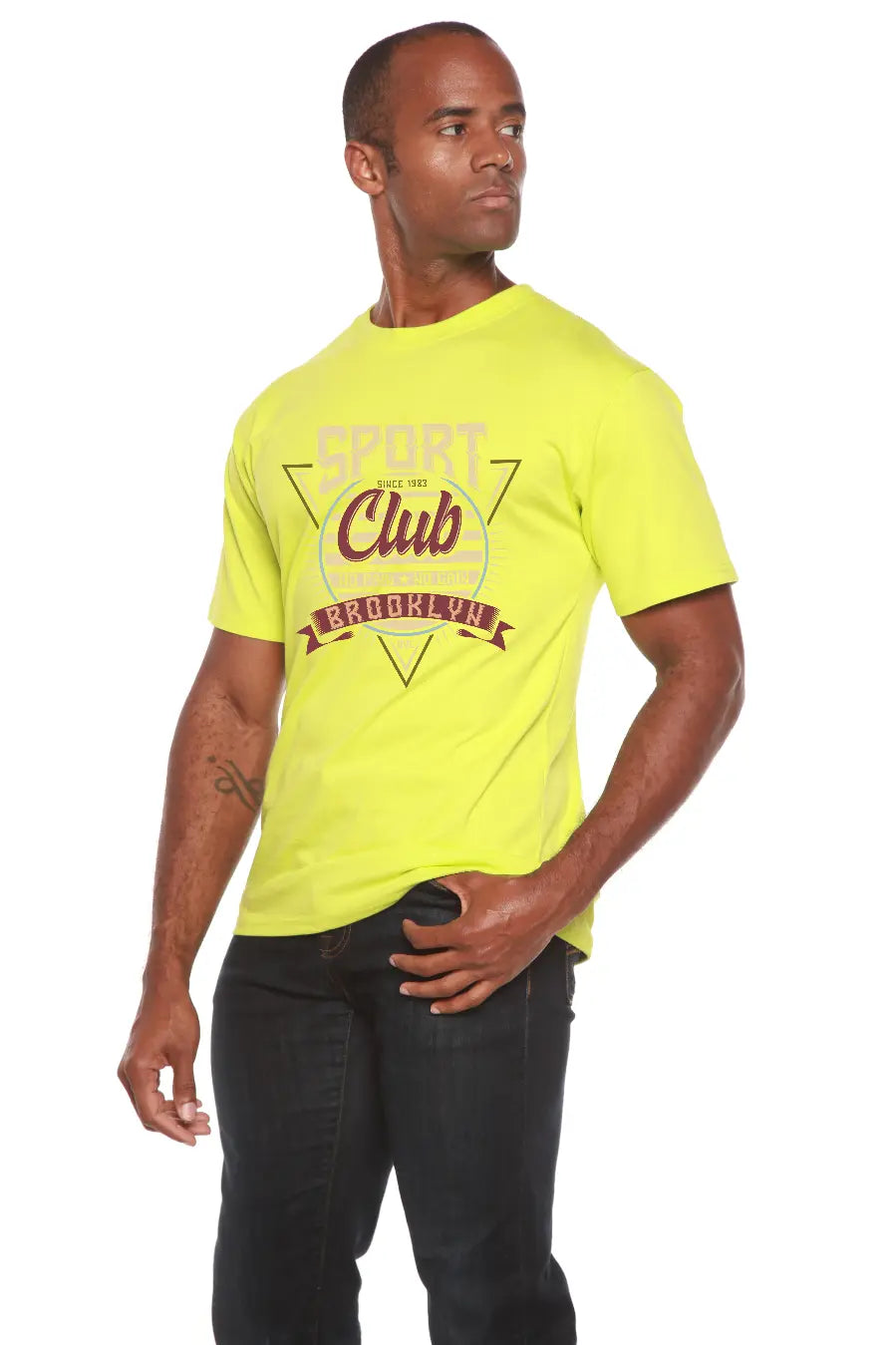 Sport Club Men's Bamboo Viscose/Organic Cotton Short Sleeve Graphic T-Shirt Spun Bamboo