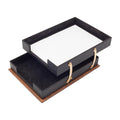 MOOG  Star Wooden Leather Double Document Tray Moogdesk
