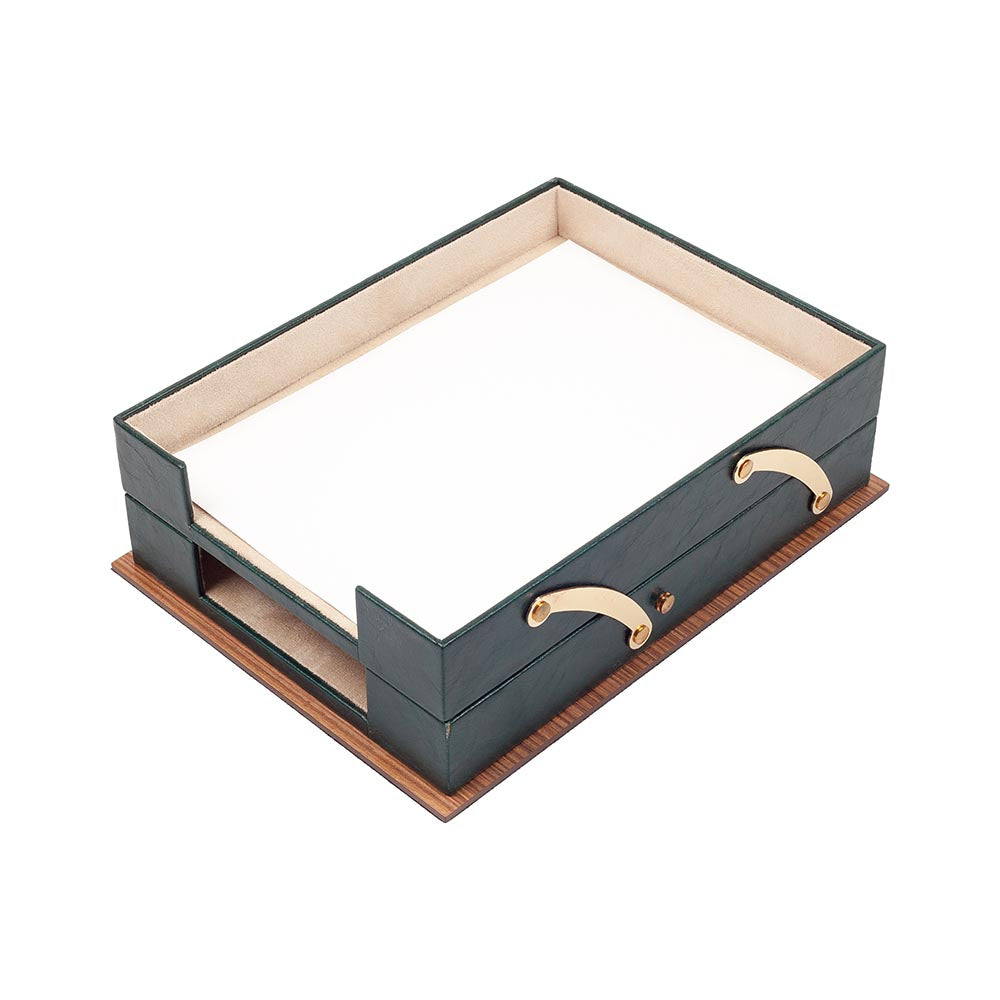 MOOG  Star Wooden Leather Double Document Tray Moogdesk