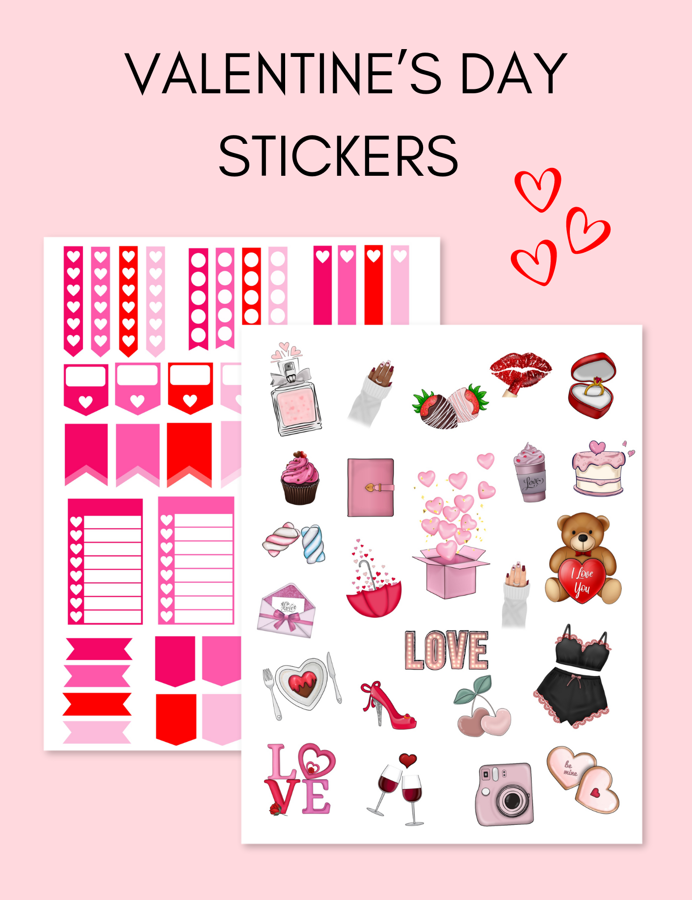 Digital Valentine's Day Stickers Jessica Autumn