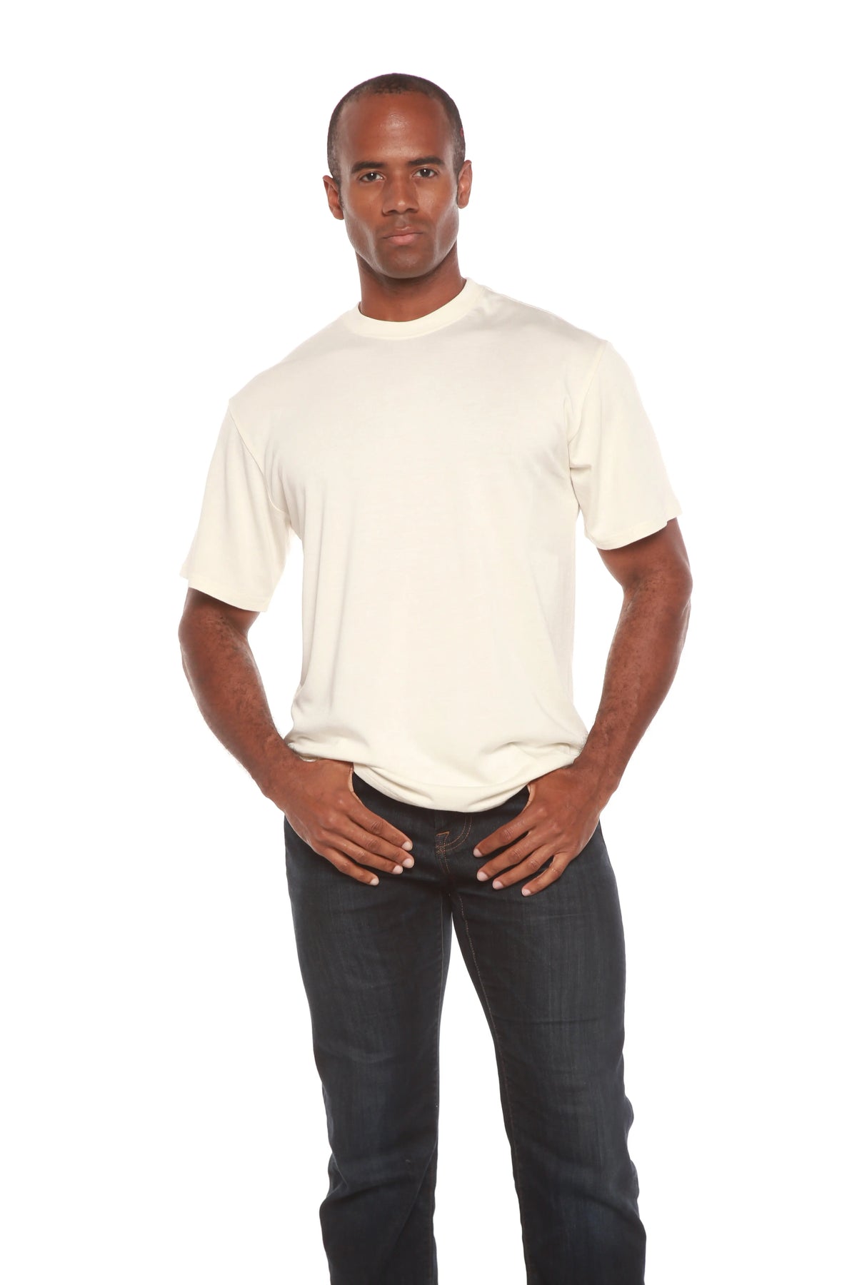 Men's Bamboo Viscose/Organic Cotton Short Sleeve Contrast Stitch T-Shirt Spun Bamboo