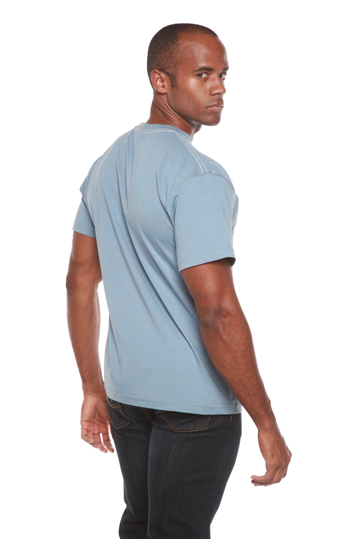 Men's Bamboo Viscose/Organic Cotton Short Sleeve Contrast Stitch T-Shirt Spun Bamboo