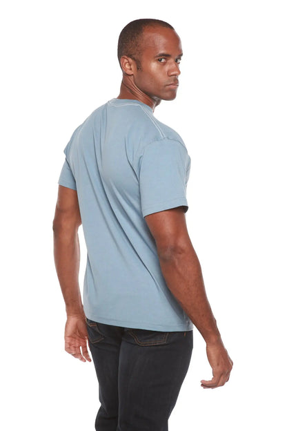 Men's Bamboo Viscose/Organic Cotton Short Sleeve Contrast Stitch T-Shirt Spun Bamboo