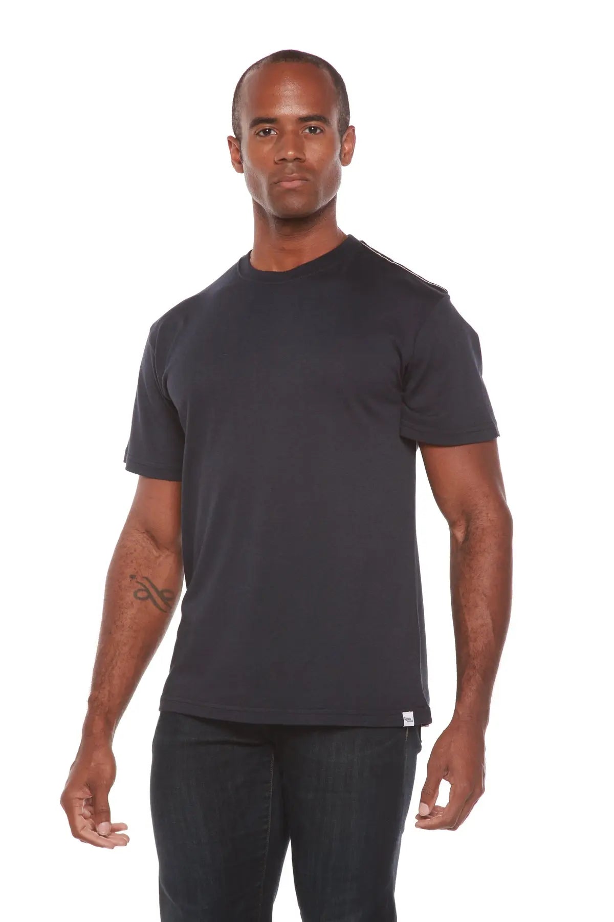 Men's Bamboo Viscose/Organic Cotton Short Sleeve Contrast Stitch T-Shirt Spun Bamboo
