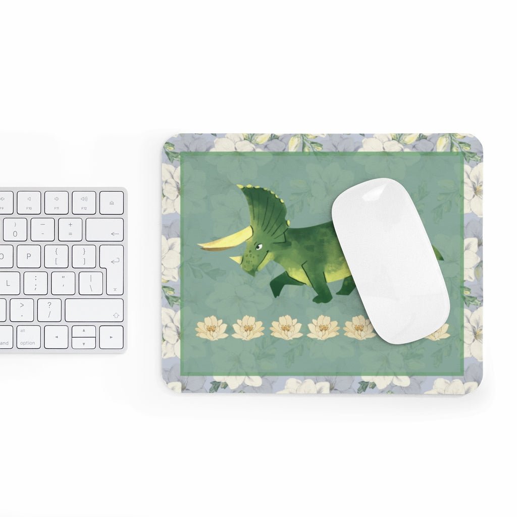Watercolor Triceratops Mouse Pad Opal and June