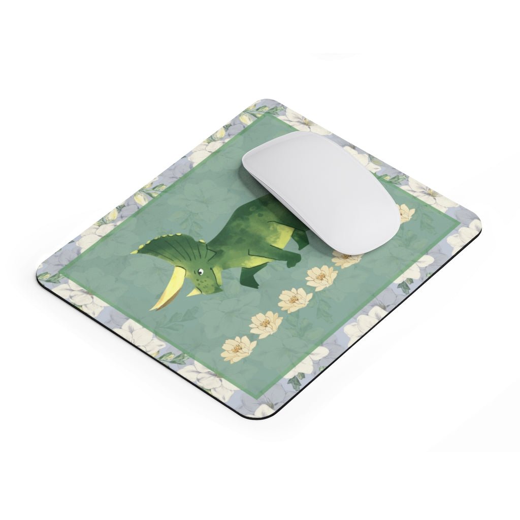 Watercolor Triceratops Mouse Pad Opal and June