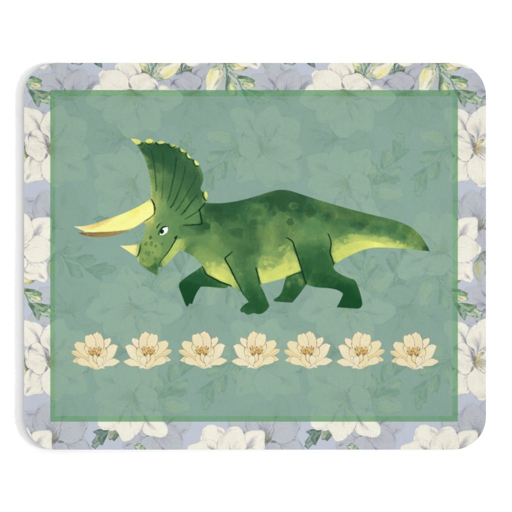 Watercolor Triceratops Mouse Pad Opal and June