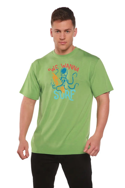 We Wanna Surf Men's Bamboo Viscose/Organic Cotton Short Sleeve Graphic T-Shirt Spun Bamboo