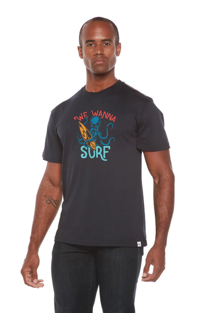 We Wanna Surf Men's Bamboo Viscose/Organic Cotton Short Sleeve Graphic T-Shirt Spun Bamboo