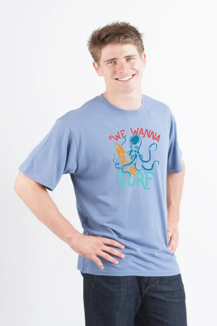 We Wanna Surf Men's Bamboo Viscose/Organic Cotton Short Sleeve Graphic T-Shirt Spun Bamboo