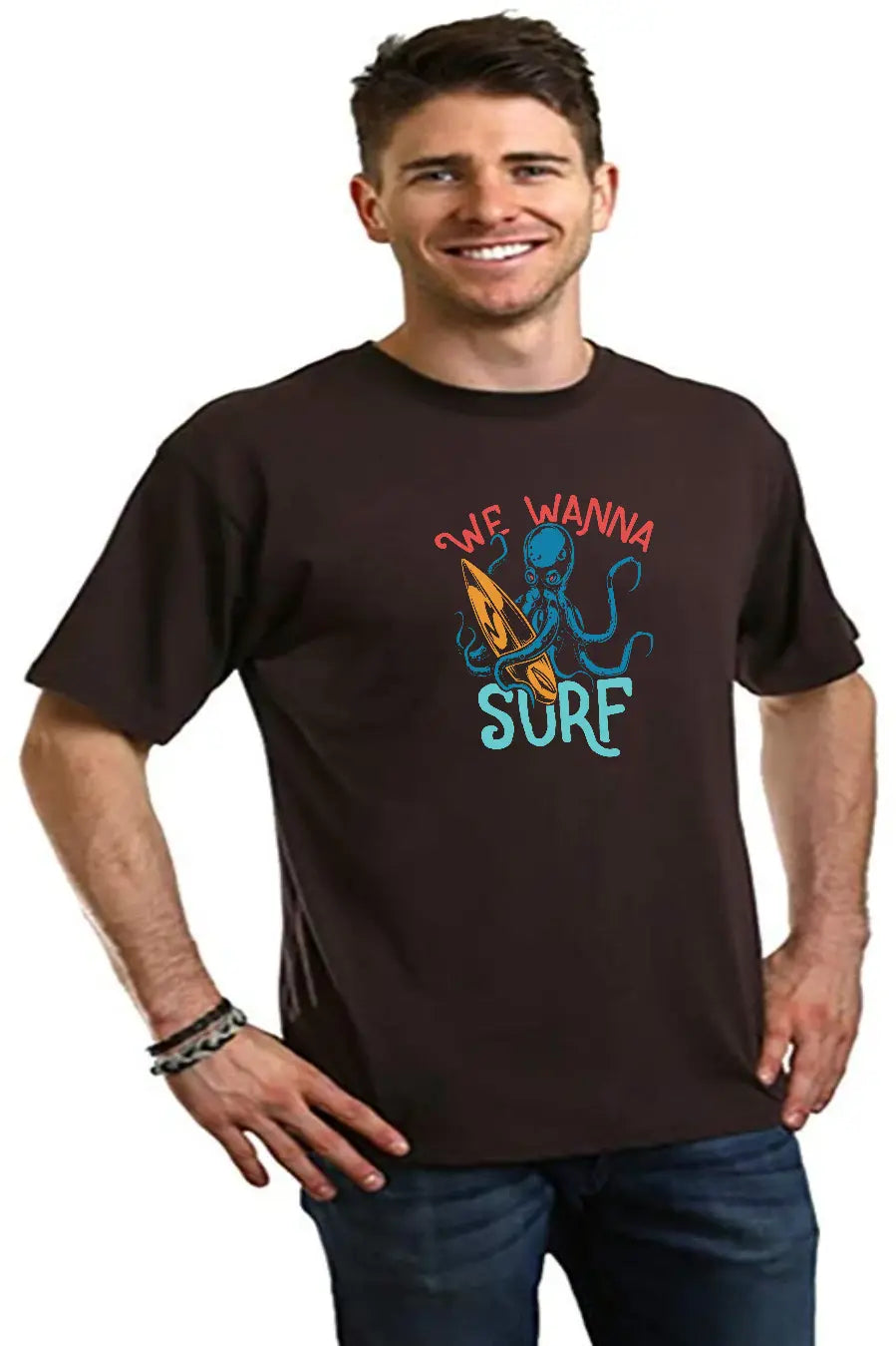We Wanna Surf Men's Bamboo Viscose/Organic Cotton Short Sleeve Graphic T-Shirt Spun Bamboo