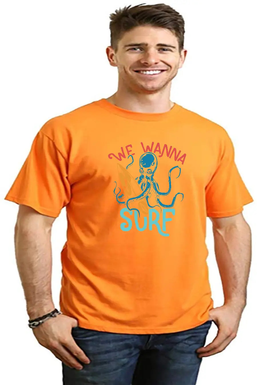 We Wanna Surf Men's Bamboo Viscose/Organic Cotton Short Sleeve Graphic T-Shirt Spun Bamboo