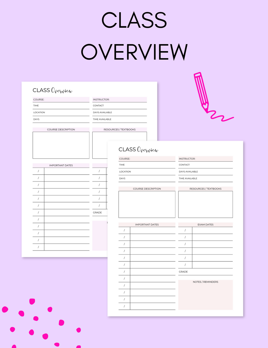 Class Overview Jessica Autumn