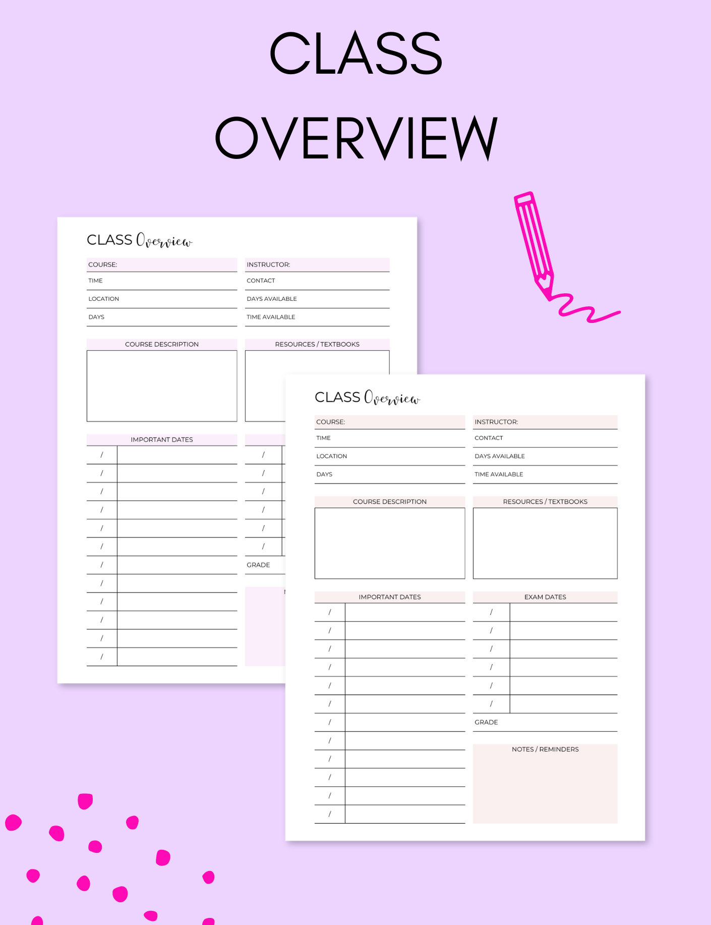 Class Overview Jessica Autumn