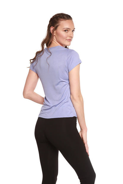 Women's 100% Bamboo Viscose Scoop Neck Short Sleeve T-Shirt Spun Bamboo