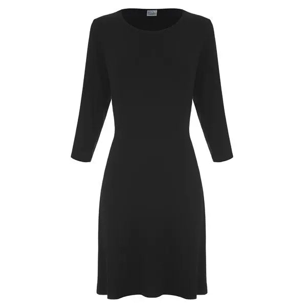Women's A-Line Bamboo Viscose Dress in Black Spun Bamboo