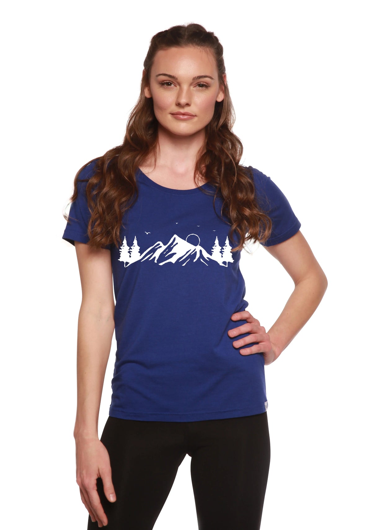 Women's Bamboo/Cotton Short Sleeve Scoop Neck T-Shirt with Print Mauna Kea Spun Bamboo