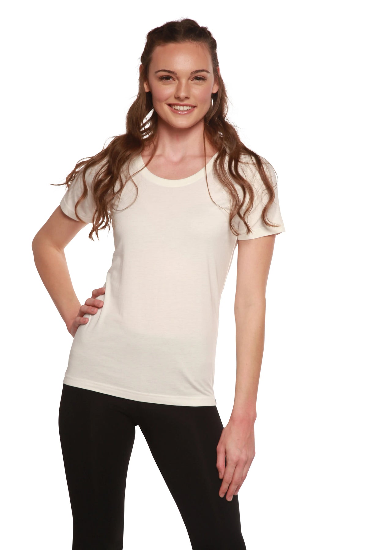 Women's Bamboo/Cotton Short Sleeve Scoop Neck T-Shirt Spun Bamboo