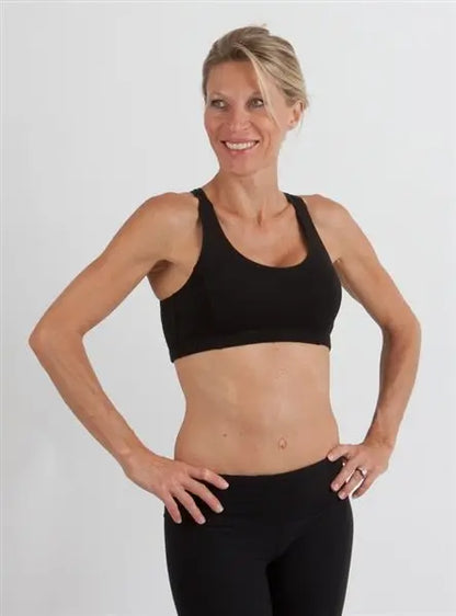 New Women's Bamboo Padded Sports Bra in Black Spun Bamboo
