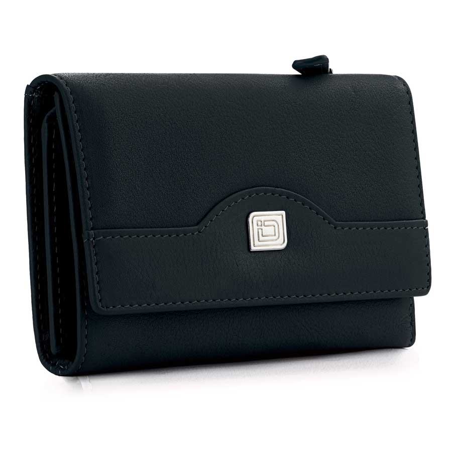 RFID Blocking Women's Leather Trifold Wallet ID Stronghold